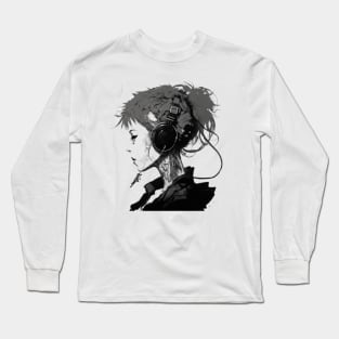 girl in headphones Long Sleeve T-Shirt